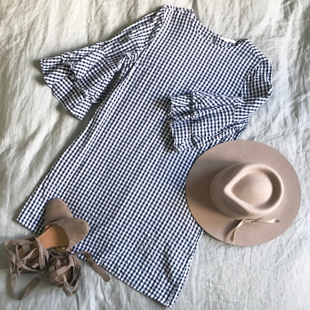 Checkered Navy Dress